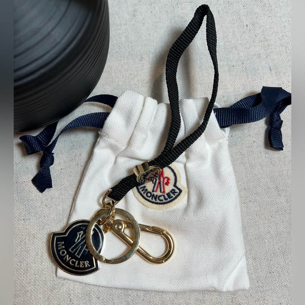 Moncler Black and Gold Keychain with Strap Stocking Stuffer Christmas